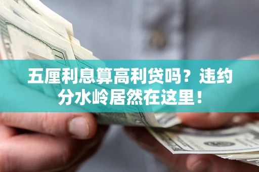 武汉五厘利息算高利贷吗？违约分水岭居然在这里！