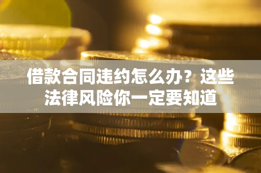 武汉借款合同违约怎么办？这些法律风险你一定要知道