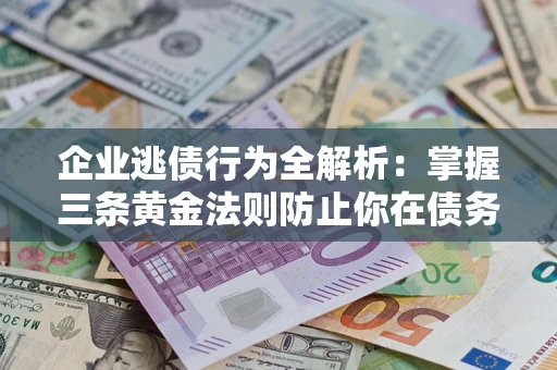 武汉企业逃债行为全解析：掌握三条黄金法则防止你在债务乱局中“踩雷”