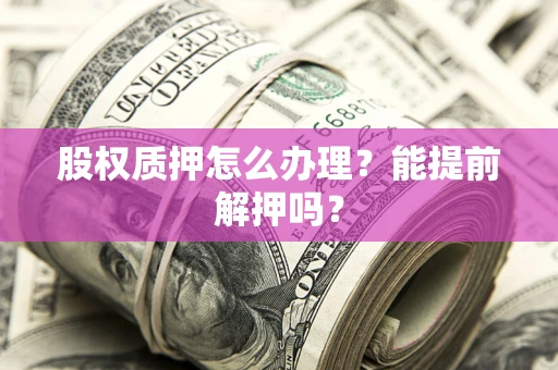 武汉股权质押怎么办理？能提前解押吗？